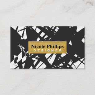 Designer Abstrait Black White Gold Carte de visite