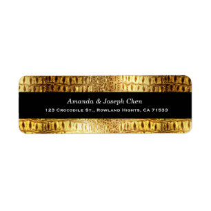 Designer Alligator Crocodile peau brillant or noir