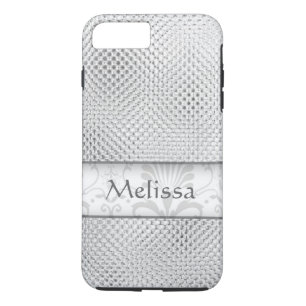 Designer Bling Damask Pattern Personalized -Silver Case-Mate iPhone Case