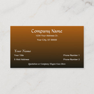 Designer Burnt Orange Black Fade Business Cards