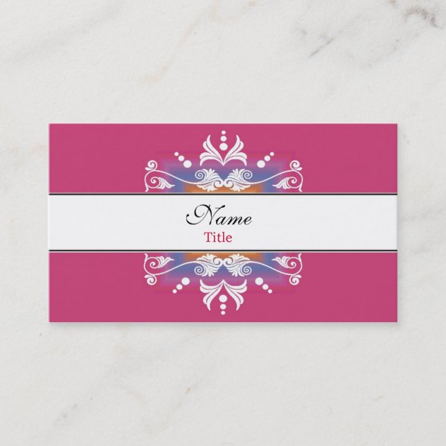 Designer Business Cards::Colourful Flourishes Card (Front)