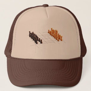 Designer chess trucker hat