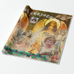 DESIGNER CHRISTMAS ANGEL COLLAGE Wrapping Paper<br><div class="desc">CUSTOMIZABLE
DESIGNER CHRISTMAS COLLAGE WRAPPING PAPER</div>