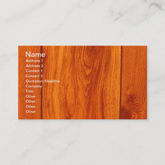 Designer Flooring Wood Tile Business Cards (Front)