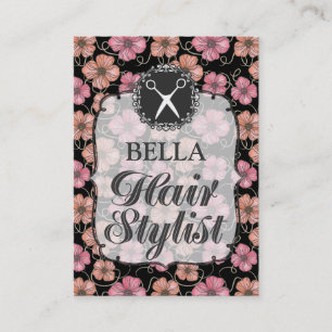Designer Floral Hair Stylist Appointment Cards