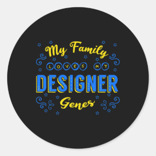 Designer Genes Down Syndrome Awareness Chromosome Classic Round Sticker