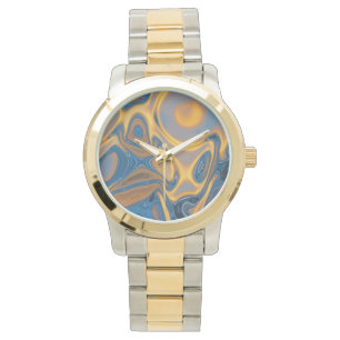 Designer Gold and Silver Watch - Abstract Art