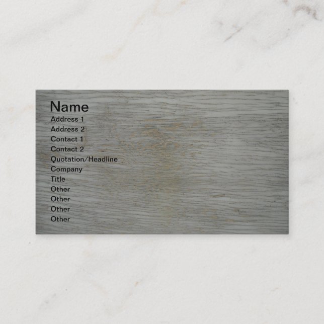 Designer Grey Barn Wood Grain Business Cards (Front)