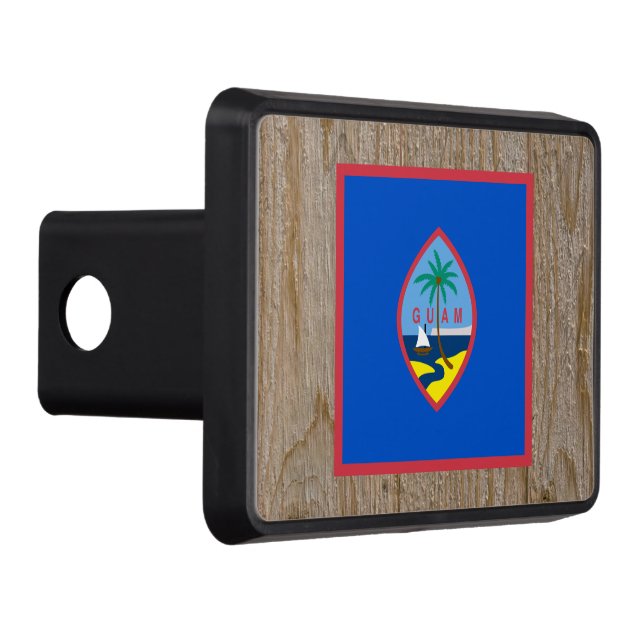Designer Guam Flag Box Trailer Hitch Cover (Right)