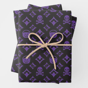 Designer Halloween! Vuitton Purple Wrapping Paper Sheet
