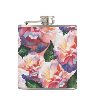Designer Hip Flask- Pink Rose Flask
