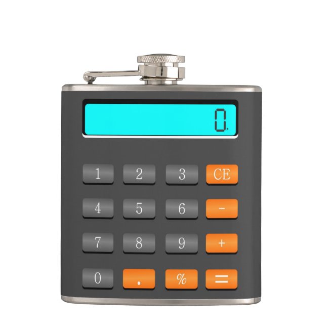 Designer Hip Flask - This Calculator Never Works ! (Front)