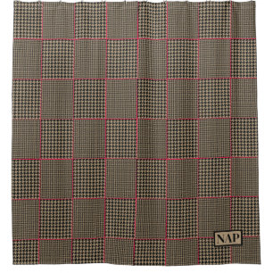 Designer Houndstooth Black Taupe Hot Pink Check