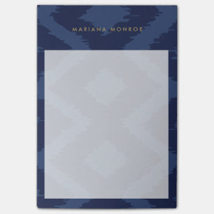 DESIGNER IKAT PATTERN in BLUE Personalized Post-it Notes