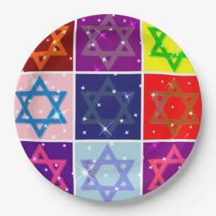 Designer Jewish Holidays Paper Plates - MogenDavid