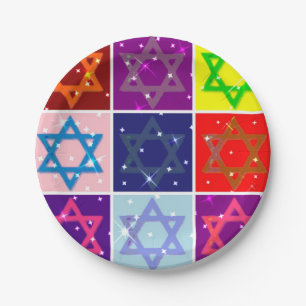 Designer Jewish Holidays Paper Plates - MogenDavid