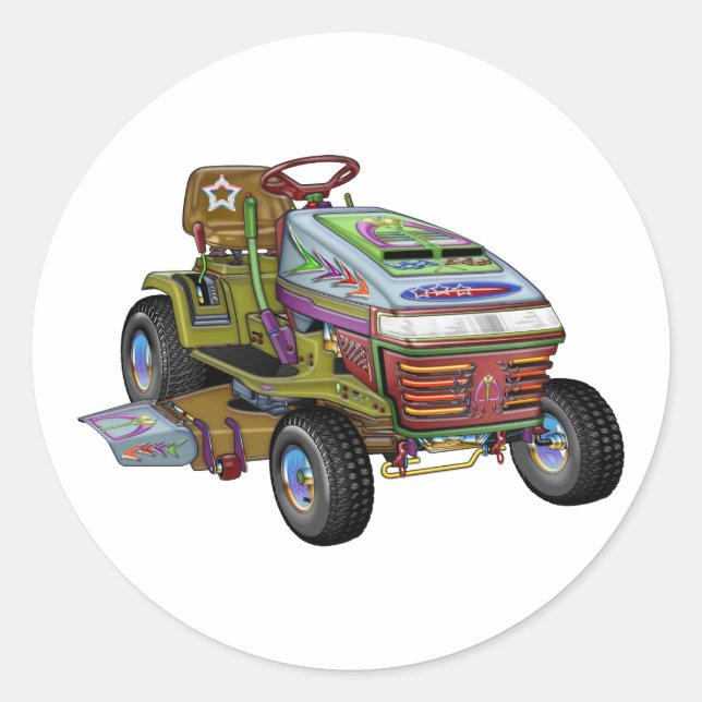 Designer Lawnmower Classic Round Sticker (Front)