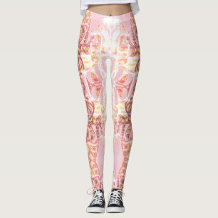 Designer Leggings Pink & Orange Print