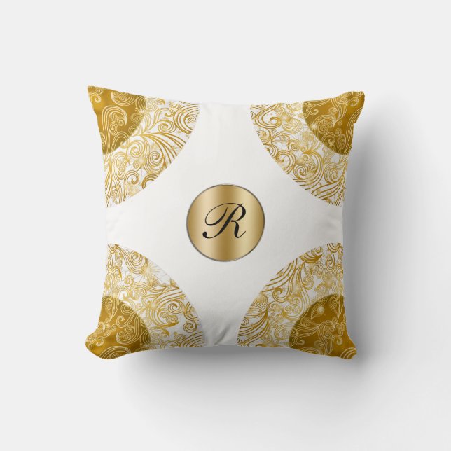 Designer Monogram Throw Pillow (Front)