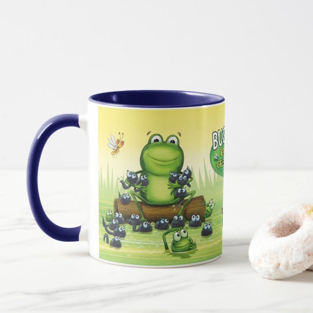 Designer Mug with frog characters design (With Donut)