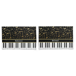 Designer music his and hers pillowcase