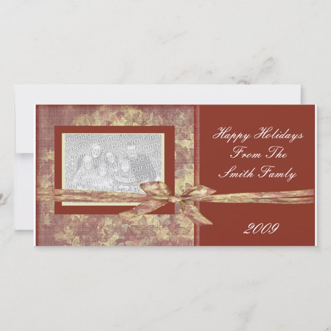Designer Photo Christmas Card Template (Front)