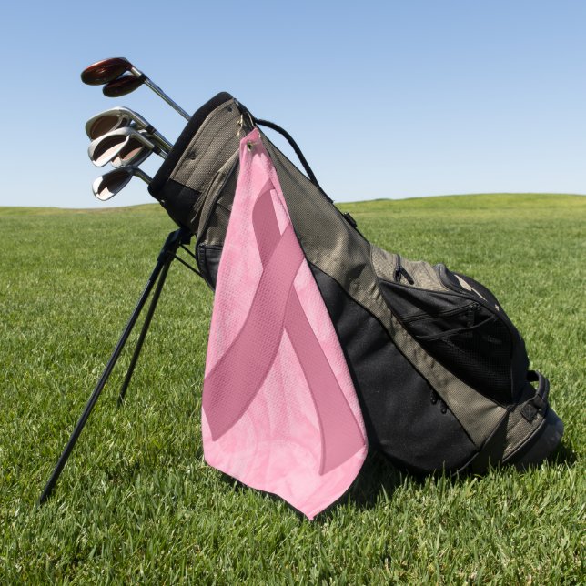 Designer Pink Ribbon Golf Towel (Green)