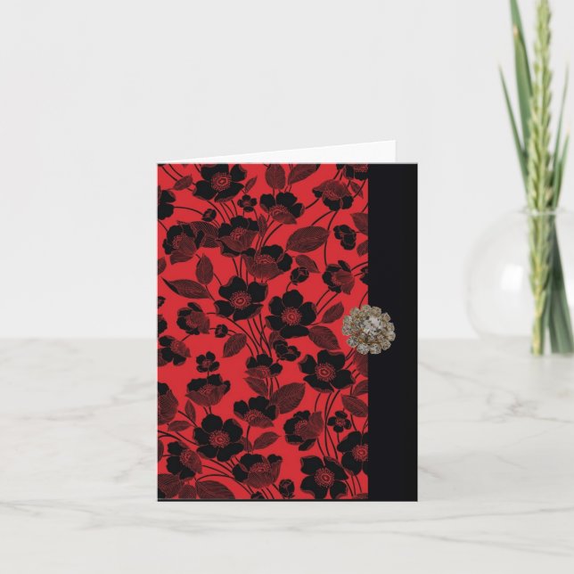 Designer Red & Black Note Cards (Front)