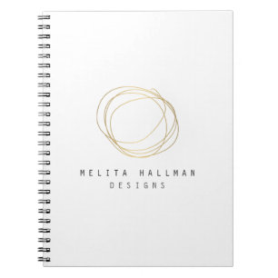 Designer Scribble Logo in Gold Notebook