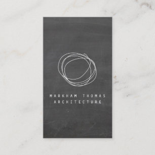 Designer Scribble Logo on Black Chalkboard II Business Card