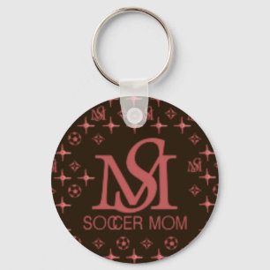 Designer Soccer Mom (brown/pink) Keychain