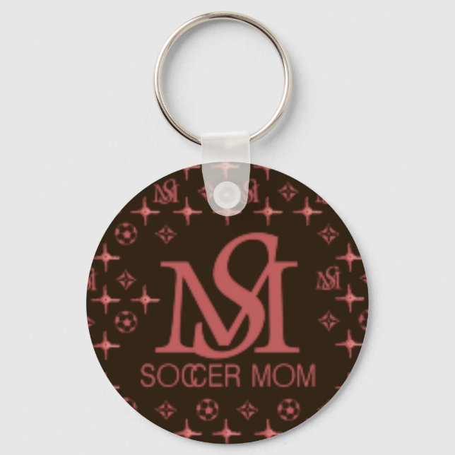 Designer Soccer Mom (brown/pink) Keychain (Front)