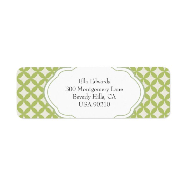 Designer Style Customizable Return Address Label (Front)