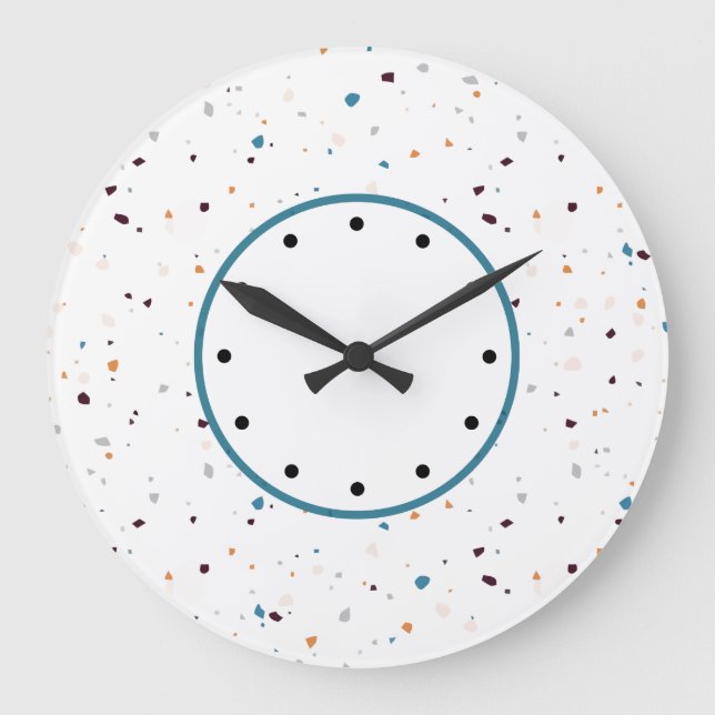 Designer Terrazzo Look Kitchen Wall Clocks (Front)