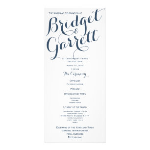 Designer Text Navy Blue Rack Card
