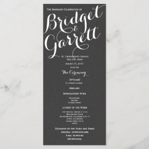 Designer Text Slate Grey Wedding Program