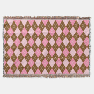 Designer Throw Blanket by Serenity - Brown & Pink