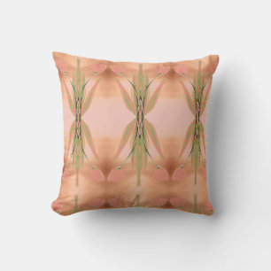 Designer Throw Pillow With Coral And Pink