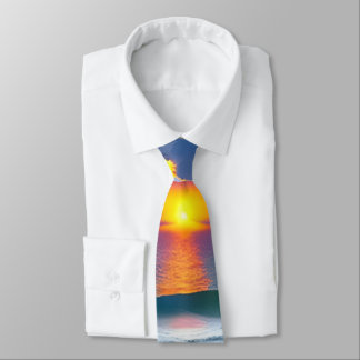 Designer Tie, Sunrise Ocean Waves Tie