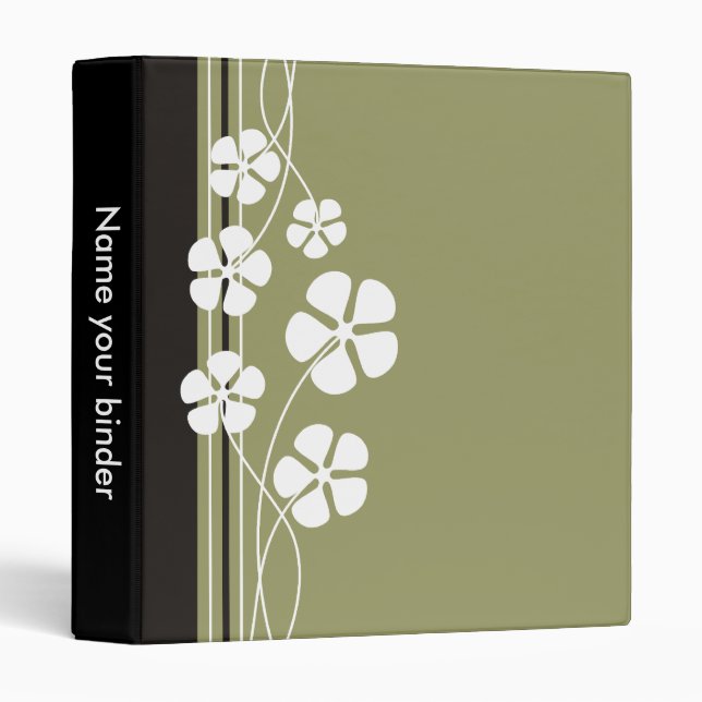 Designer White Flowererd Binders (Front/Spine)