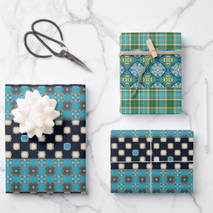 Designer Wrapping Paper Flat Sheet Set of 3