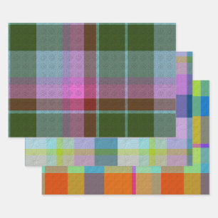 Designer Wrapping Paper Flat Sheet Set of 3