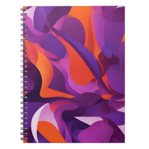 Designer's Notebook with Abstract Purple & Orange