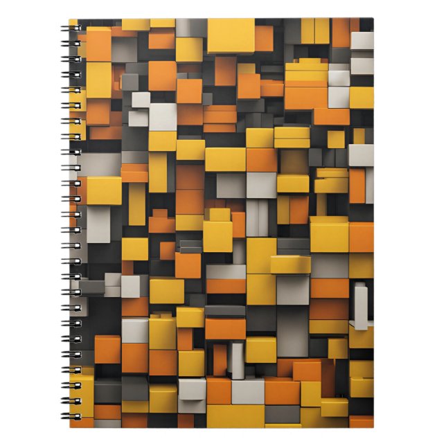  Designer's Notebook with Geometric Yellow & Black (Front)