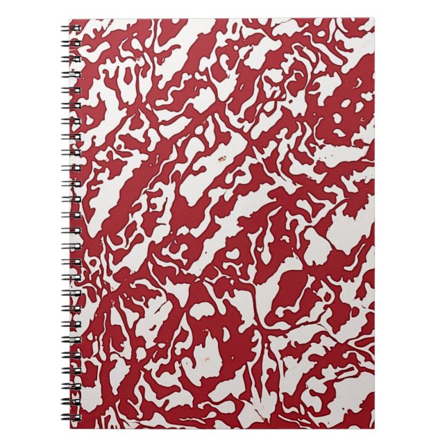 Designer's Notebook with Red Abstract Pattern (Front)