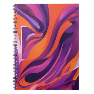 Designer's Notebook with Vibrant Purple and Orange