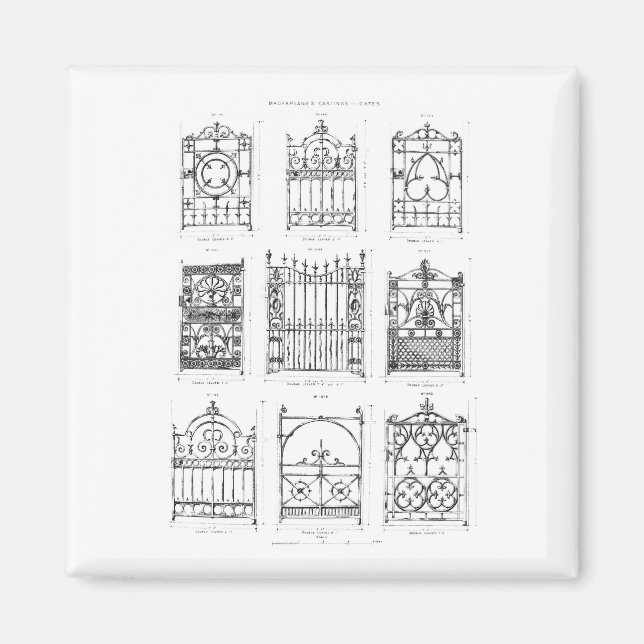 Designs for cast-iron gates, from 'Macfarlane's Ca Magnet (Front)