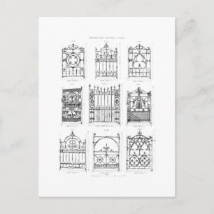 Designs for cast-iron gates, from 'Macfarlane's Ca Postcard
