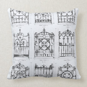 Designs for cast-iron railings, from 'Macfarlane's Throw Pillow