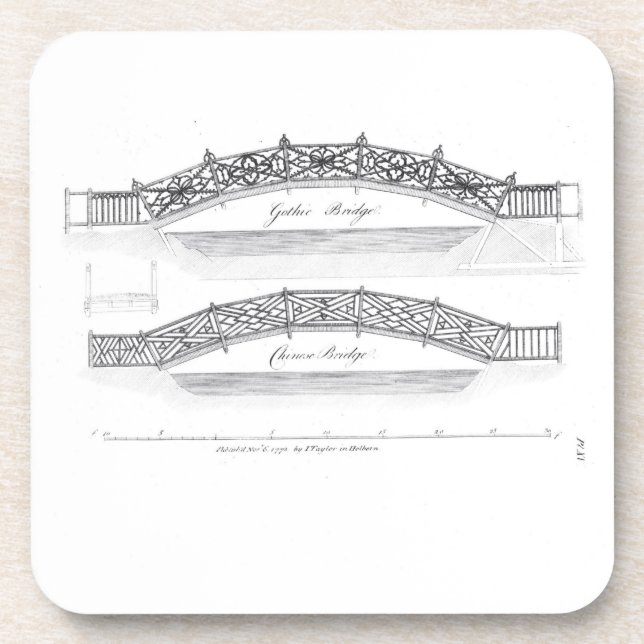 Designs for garden bridges, published 1773 (engrav coaster (Front)
